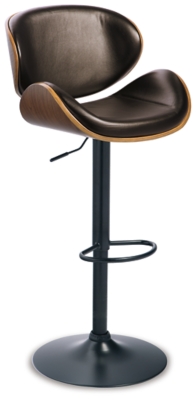 Bellatier Adjustable Height Bar Stool, Brown, large