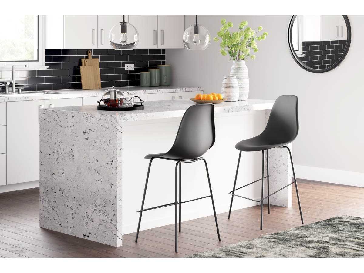 Forestead Counter Height Bar Stool with Contoured Bucket Seat