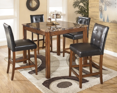 Theo Counter Height Dining Room Table And Bar Stools Set Of 5