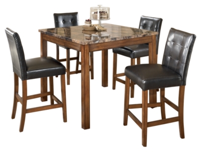 Theo Counter Height Dining Table And Bar Stools Set Of 5 Ashley Furniture Homestore