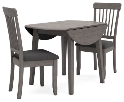 Shullden Dining Table and 2 Chairs, Gray, large