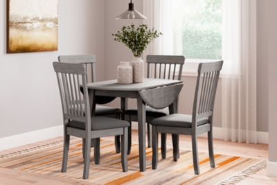 Shullden Dining Table and 4 Chairs, Gray, rollover