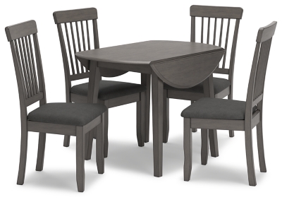 Shullden Dining Table and 4 Chairs, Gray, large