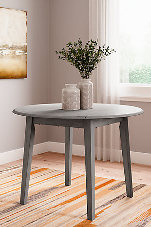 Shullden Drop Leaf Dining Table, Gray, rollover
