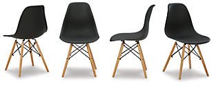 Jaspeni Dining Chair, Black/Natural, large
