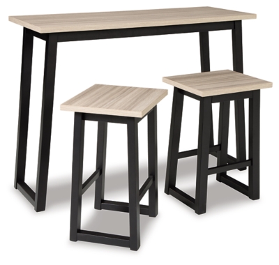 Waylowe Counter Height Dining Table and Bar Stools (Set of 3), , large