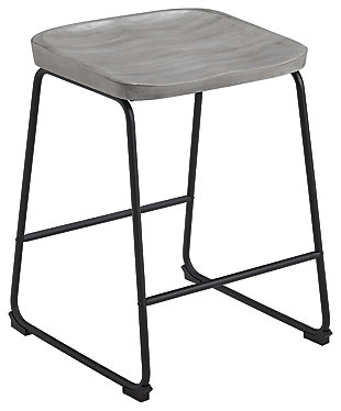 Showdell Counter Height Bar Stool, Gray/Black, large