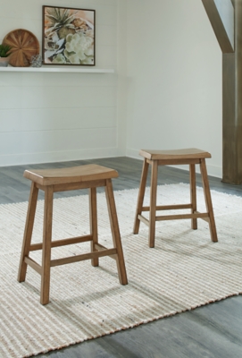 Shully Backless Counter Height Stool with Thick Saddle Seat Ashley