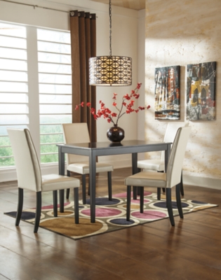 Kimonte Dining Table and 4 Chairs, Ivory, large