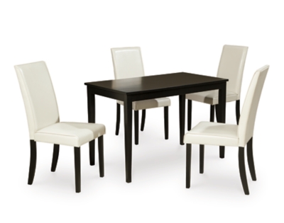 Kimonte Dining Table and 4 Chairs, Ivory, large