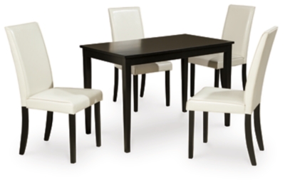 Kimonte Dining Table and 4 Chairs, Ivory, large