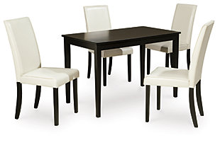 Kimonte Dining Table and 4 Chairs, Ivory, large