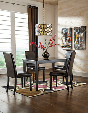 Kimonte Dining Table and 4 Chairs, Dark Brown, rollover