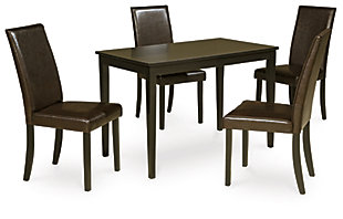 Kimonte Dining Table and 4 Chairs, Dark Brown, large