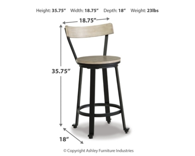 Melenski Counter Height Bar Stool, Light Tan/Black, large