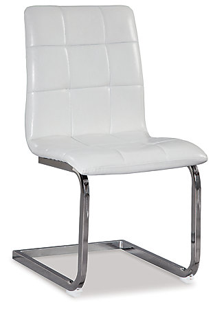 Madanere Dining Chair, White/Chrome Finish, large
