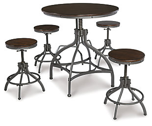 Odium Counter Height Dining Table and Bar Stools (Set of 5), , large