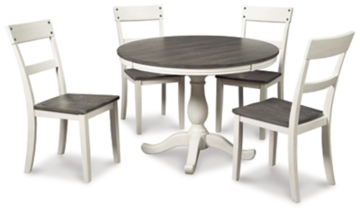 Nelling Dining Table and 4 Chairs, Two-tone