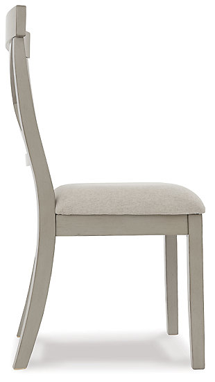 Bring a relaxed yet refined sense of good taste to a space with the Parellen dining chair. Clean-lined frame sports a gray finish that’s so easy on the eyes. Covered in a complementary textured beige fabric, the chair’s cushioned upholstered seat goes easy on the body. And with classic X-back styling, this chair is an inspired choice for modern farmhouse living.Made of wood | Light beige woven polyester upholstery and gray finish | X-back design with tapered legs | Assembly required | Estimated Assembly Time: 15 Minutes