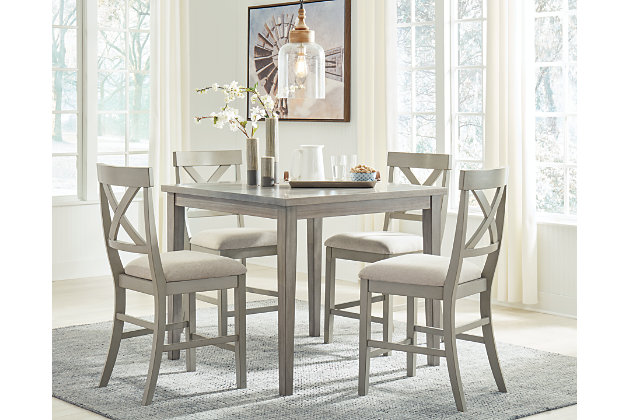 Parellen Counter Height Dining Table, Counter Height Round Table And Chairs