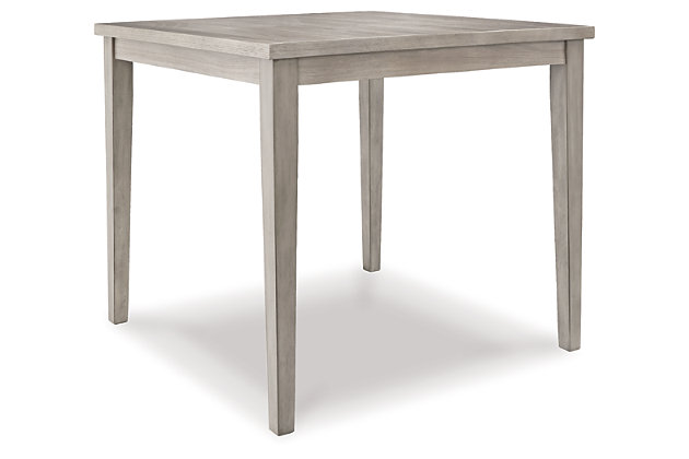 Bring a relaxed yet refined sense of good taste to a space with the Parellen counter-height dining table. Clean-lined frame sports a gray finish that’s so easy on the eyes. Topped by a durable melamine surface, this table’s an easy-living alternative to traditional wood tables. And with the look of reclaimed barn wood, this table is an inspired choice for modern farmhouse living.Made of engineered wood | Tabletop made of melamine with a replicated barn wood effect | Counter height table with tapered legs and a gray finish | Assembly required | Estimated Assembly Time: 15 Minutes