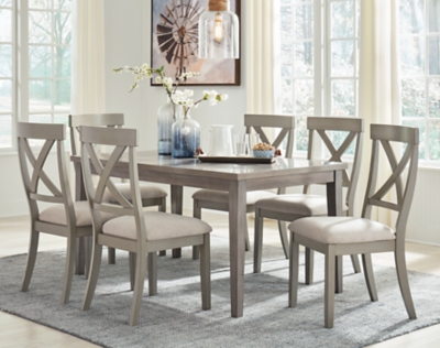 APG-D295-256 Parellen Dining Table and 6 Chairs, Gray sku APG-D295-256