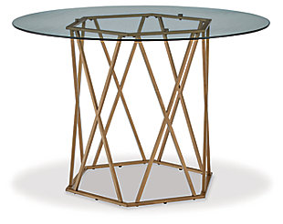 Wynora Dining Table, Gold Finish, large