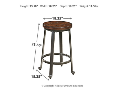 Challiman Counter Height Bar Stool, Rustic Brown, large