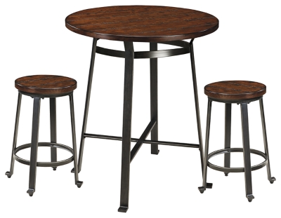 New, Rustic Brown Ashley Furniture Signature Design Challiman Stool Set of 2 