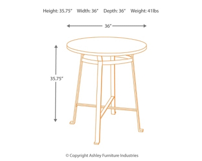 Challiman counter deals height table