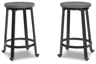 Challiman Counter Height Stool, Antique Gray, large