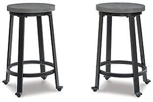 Challiman Counter Height Stool, Antique Gray, large