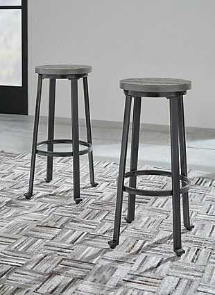 Challiman Bar Height Stool, Antique Gray, rollover