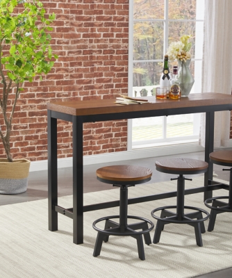 Quinidad Counter Height Dining Table and 3 Bar Stools Set