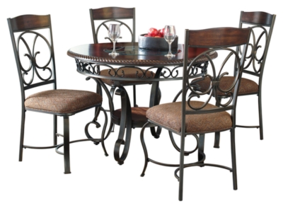 APG-D329-154 Glambrey Dining Table and 4 Chairs, Brown sku APG-D329-154