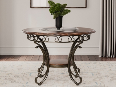 Ashley furniture best sale glass dining table