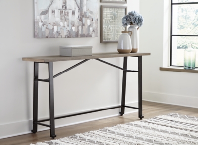 D334-52 Lesterton Long Counter Table, Light Brown/Black sku D334-52