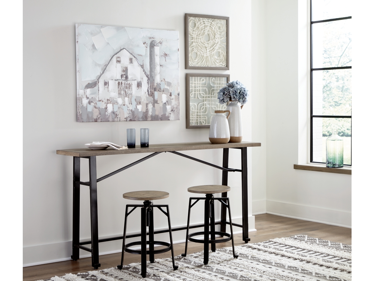 Lesterton Counter Height Table - Light Brown/Black - (D334-52)
