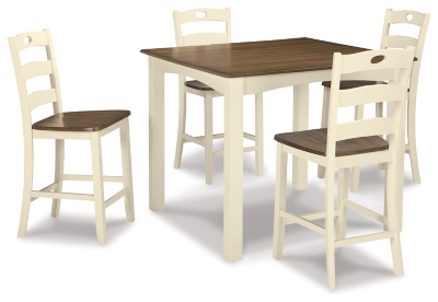 Woodanville Counter Height Dining Room Table And Bar Stools Set