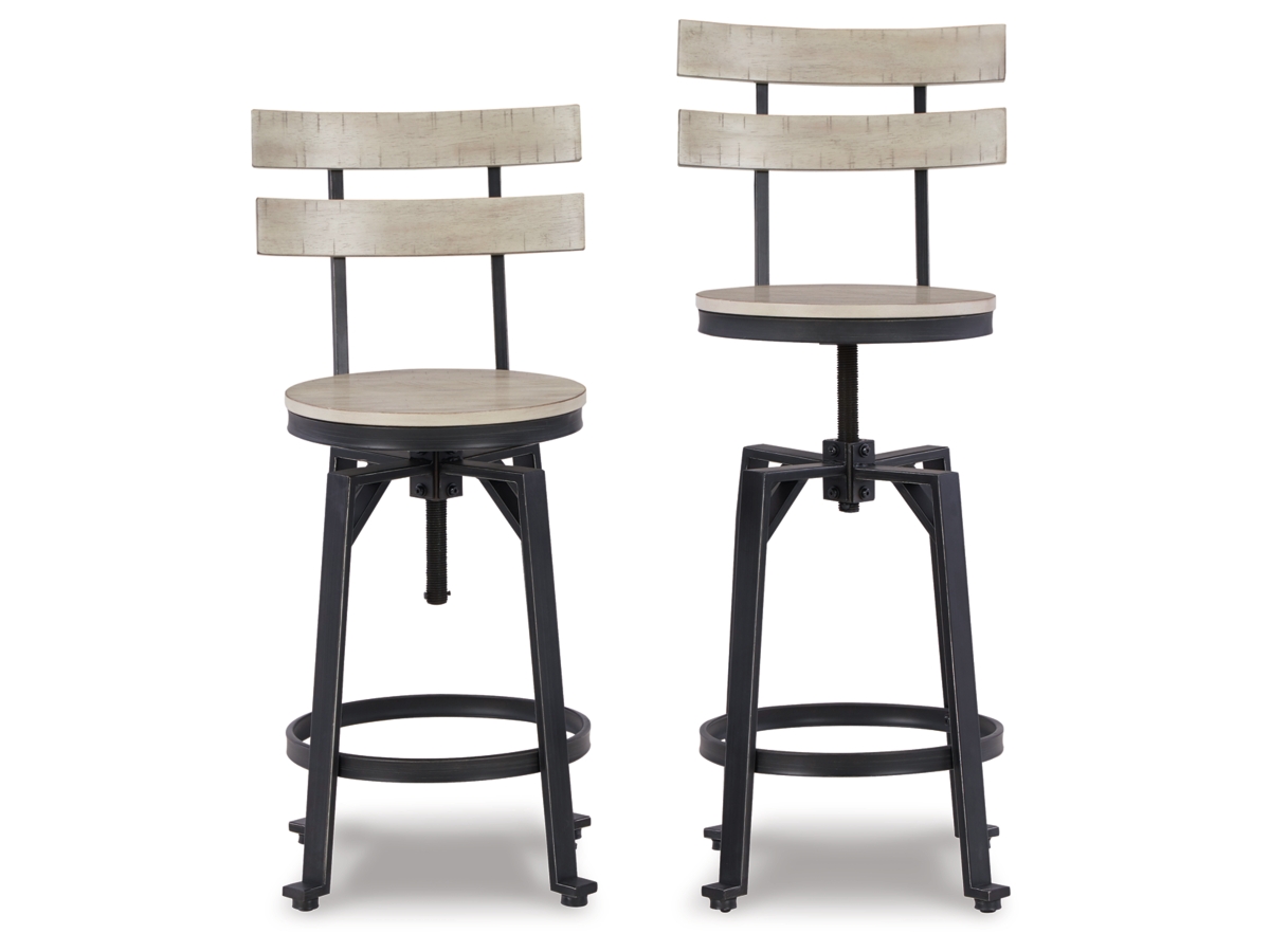 Karisslyn Adjustable Height Stool - Whitewash/Black - (D336-124)
