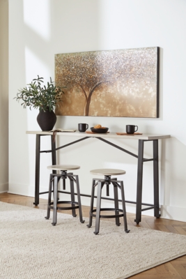 Karisslyn Counter Height Dining Table and 2 Barstools, Whitewash/Black, rollover