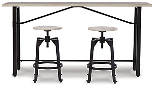 Karisslyn Counter Height Dining Table and 2 Barstools, Whitewash/Black, large