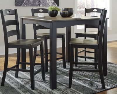Froshburg Counter Height Dining Table and Bar Stools (Set of 5), , large