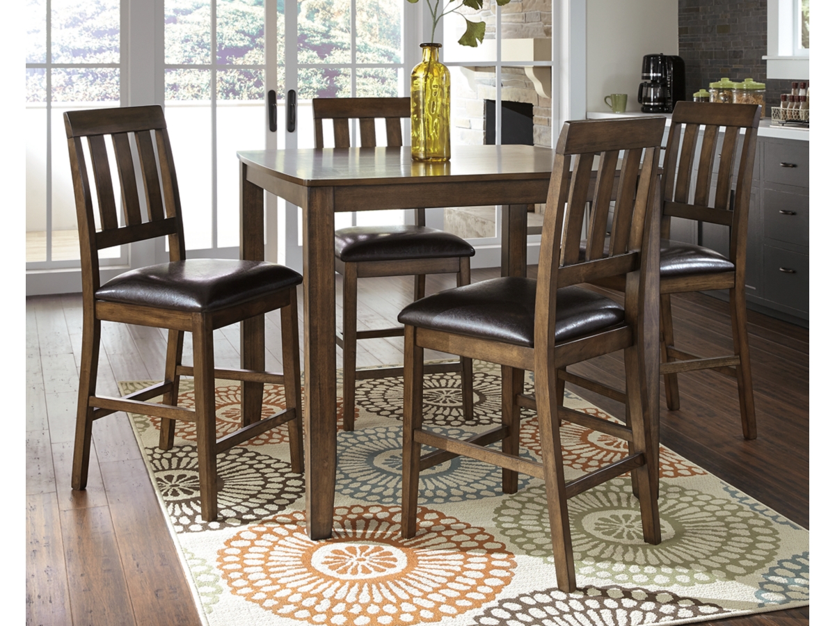 Puluxy Counter Height Dining Table and Bar Stools Set of 5 Ashley