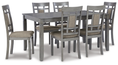 D368-425 Jayemyer Dining Table and 6 Chairs Set, Charcoal G sku D368-425