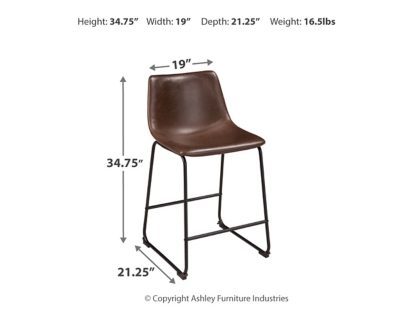 Centiar Counter Height Bar Stool, Brown, large