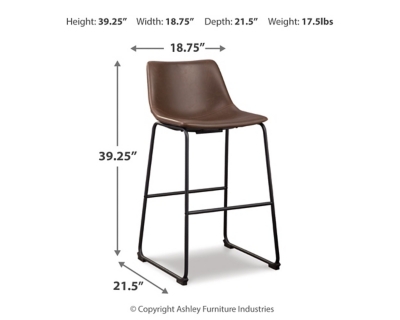 Centiar Pub Height Bar Stool, Brown, large