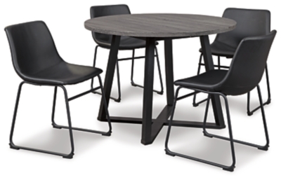 Centiar Dining Table and 4 Chairs, Black, large