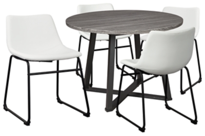 APG-D372A164 Centiar Dining Table and 4 Chairs, White sku APG-D372A164