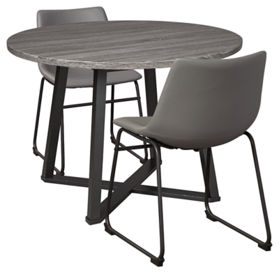 Centiar Dining Table and 2 Chairs, Gray